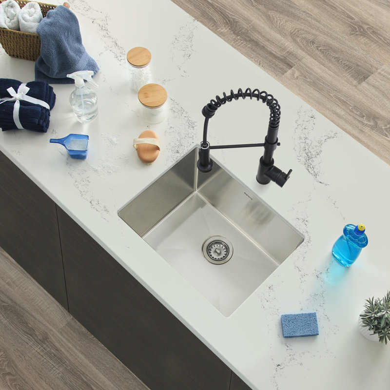 AZUNI Undermount 22" Stainless Steel Single Bowl Laundry Sink & Reviews